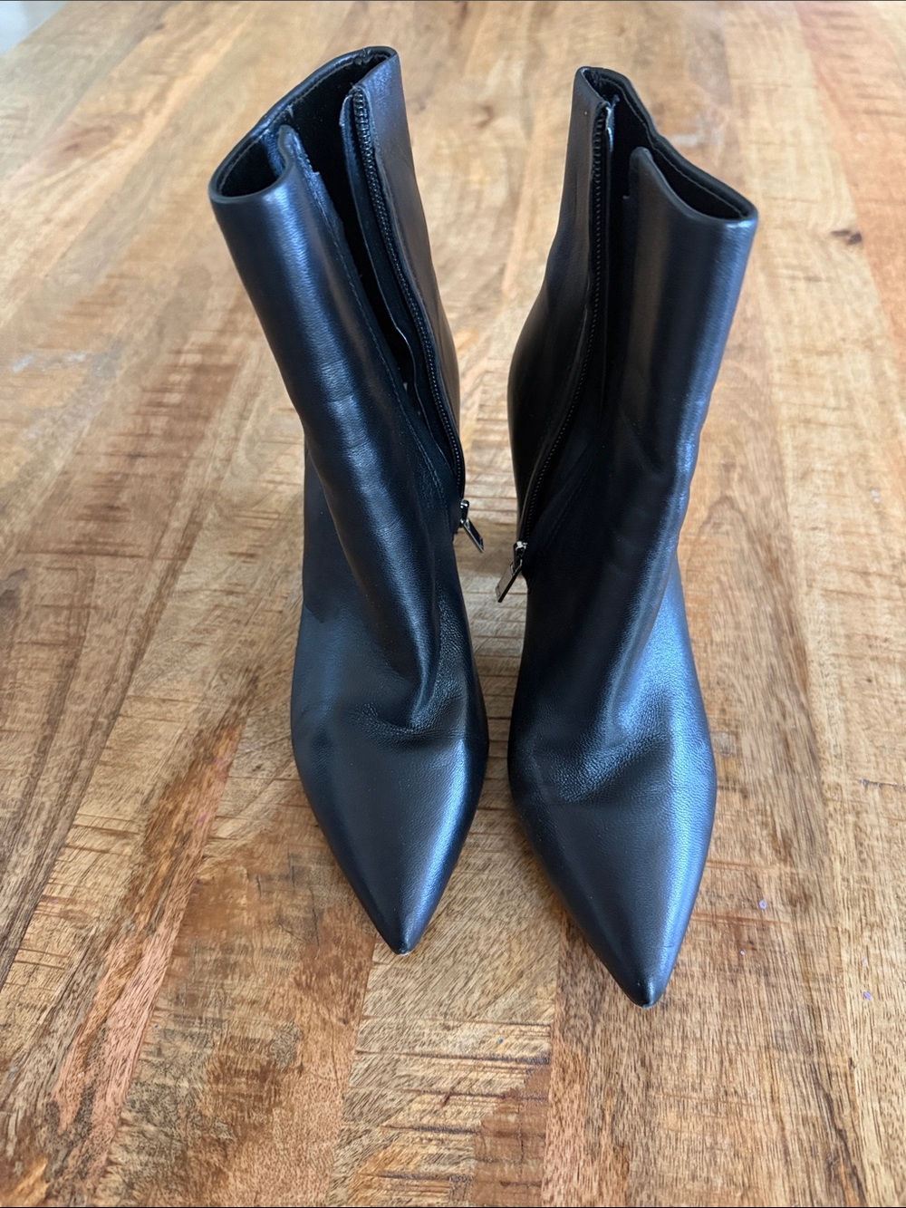 Marc Fisher Black Pointed-Toe Zip Ankle Boots - Picture 2 of 6